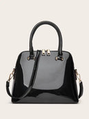 Sparkle Tote Messenger Bag - Black