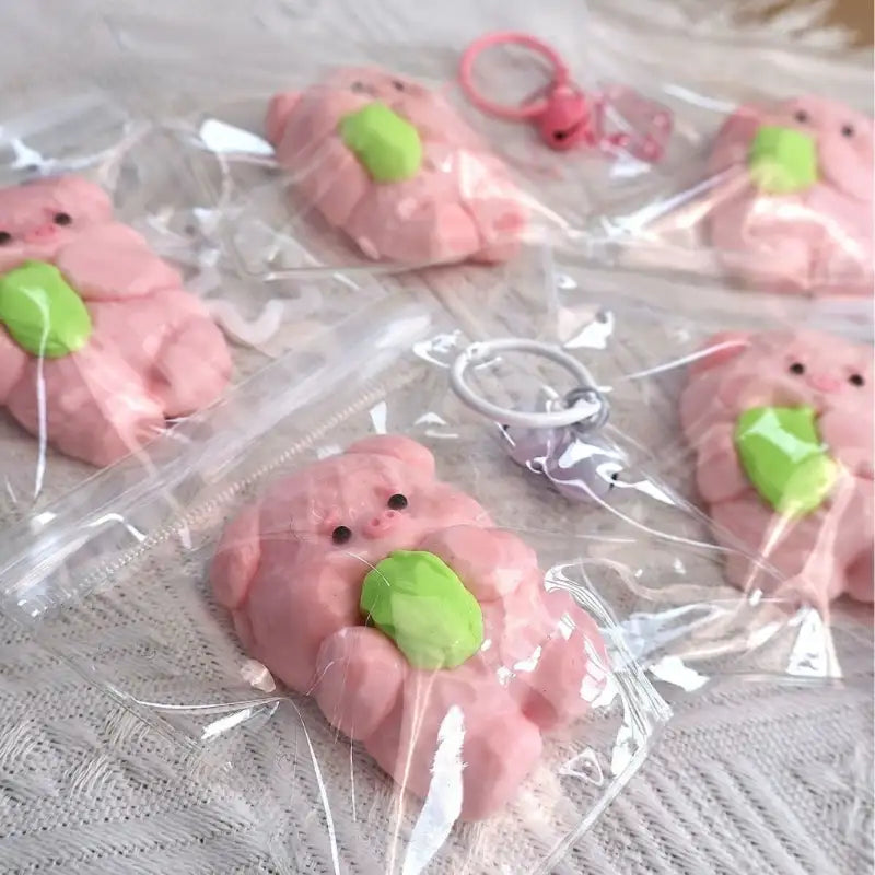 Slow Rebound Edible Silicon Decompression Squeezing Toy - Pig Pink