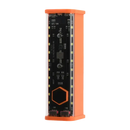Orange rectangular LED light panel.