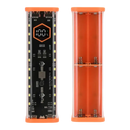 Orange-trimmed battery charger with digital display.