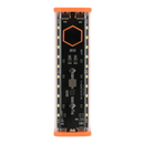 Rectangular LED light panel with orange trim.