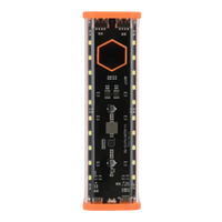 Rectangular LED light panel with orange trim.