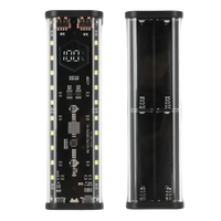 Transparent-cased power bank with digital display.