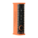 Orange and clear rectangular light with visible circuit board.