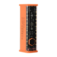 Orange and clear rectangular light with visible circuit board.