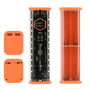 Orange battery charger with digital display.