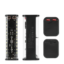Transparent-cased power bank with multiple ports.