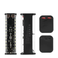 Transparent-cased power bank with multiple ports.