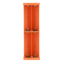 Orange battery holder with springs.