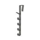 Over-the-door metal hook rack.