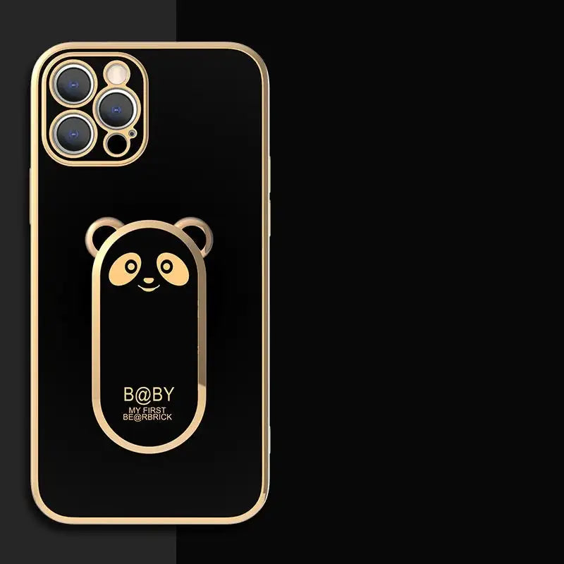 Panda-monium Trendy Phone Case Educational Gold Bling