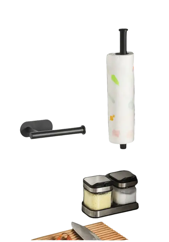 Black paper towel holders.