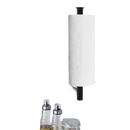 Black wall-mounted paper towel holder.