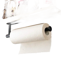Paper towel roll on a black holder.