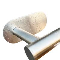 Stainless steel towel bar.