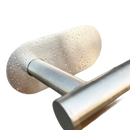 Stainless steel towel bar.