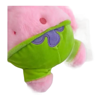 Pink plush Patrick Star toy.