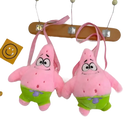 Two pink Patrick Star plush purses.