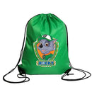 Green drawstring backpack with Rocky from Paw Patrol.