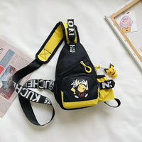 Black and yellow Pikachu sling bag.
