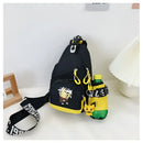 Black sling bag with Pikachu accents.