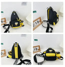 Black and yellow cartoon sling bag.