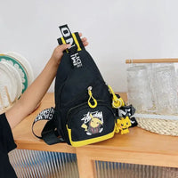 Black and yellow Pikachu sling bag.