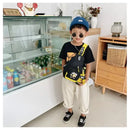 Child’s black and yellow sling bag.