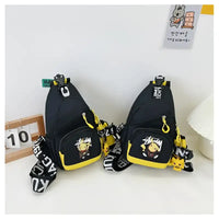 Two black Pikachu sling bags.