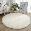 VIKAMA Simple Round Shaggy Rug - Thickened Soft and Decorative for Bedroom Living Room Bedside Dresser and Chair