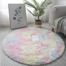 VIKAMA Simple Round Shaggy Rug - Thickened Soft and Decorative for Bedroom Living Room Bedside Dresser and Chair