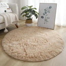 VIKAMA Simple Round Shaggy Rug - Thickened Soft and Decorative for Bedroom Living Room Bedside Dresser and Chair