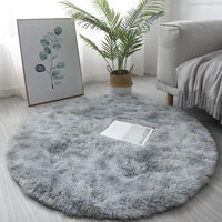 VIKAMA Simple Round Shaggy Rug - Thickened Soft and Decorative for Bedroom Living Room Bedside Dresser and Chair