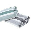 Folded striped towels.