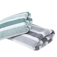 Folded striped towels.