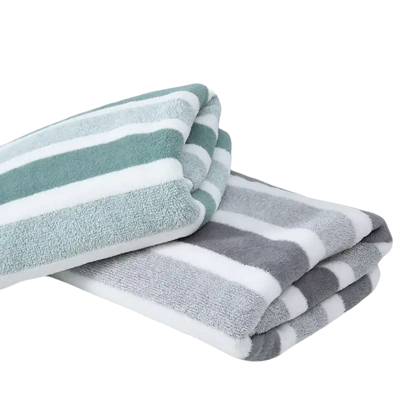 Trendy Striped Plushpuff Bath Towel Fun Fold Delight
