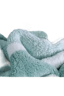 Soft, plush, patterned fabric.