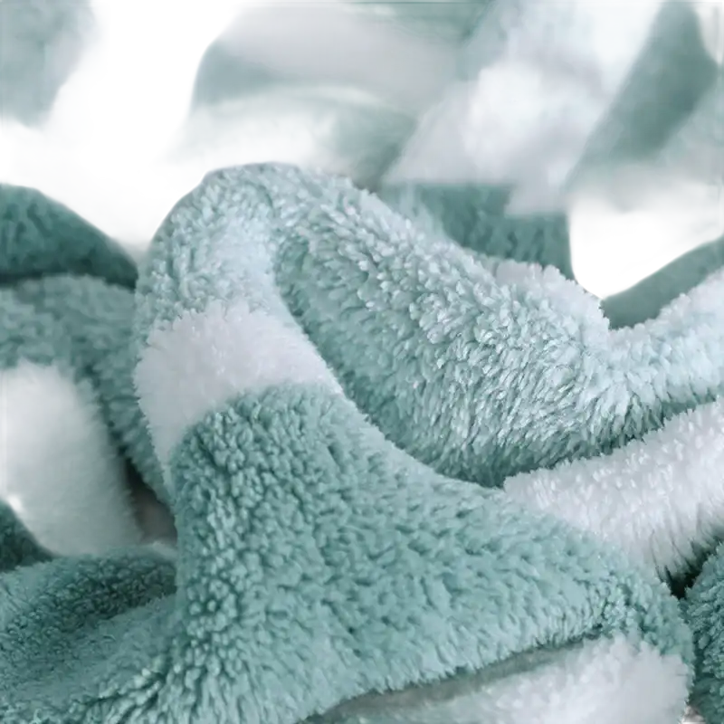 Soft, striped plush blanket.