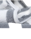 Striped absorbent towel.