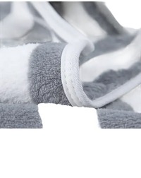 Striped absorbent towel.