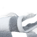 Striped towel with delicate hemming.