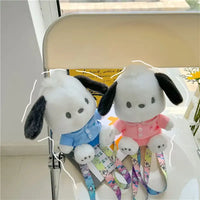 Two plush Pochacco dog dolls.