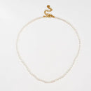 Rice Bead Necklace - Beige 3x4mm