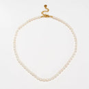 Rice Bead Necklace - Beige 4x5mm