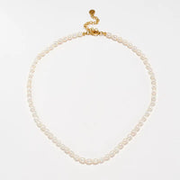 Rice Bead Necklace - Beige 4x5mm