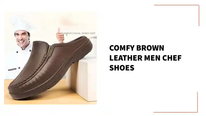 Comfy Brown Leather Men Chef Shoes