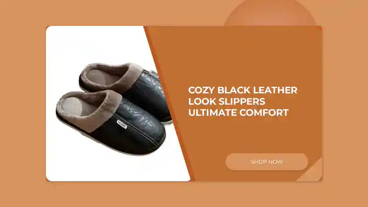 Cozy Black Leather Look Slippers Ultimate Comfort