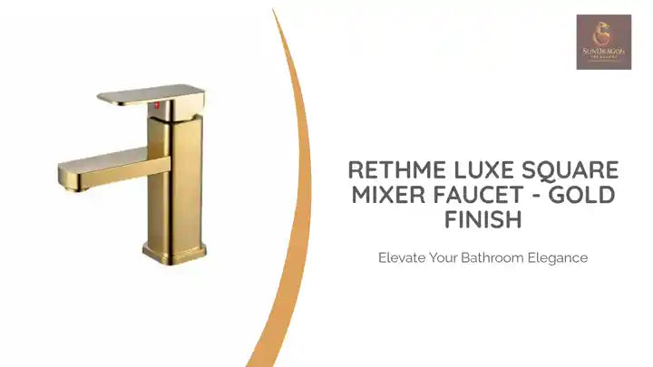 Rethme Luxe Square Mixer Faucet - Gold Finish