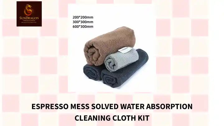 Espresso Mess Solved Water Absorption Cleaning Cloth Kit