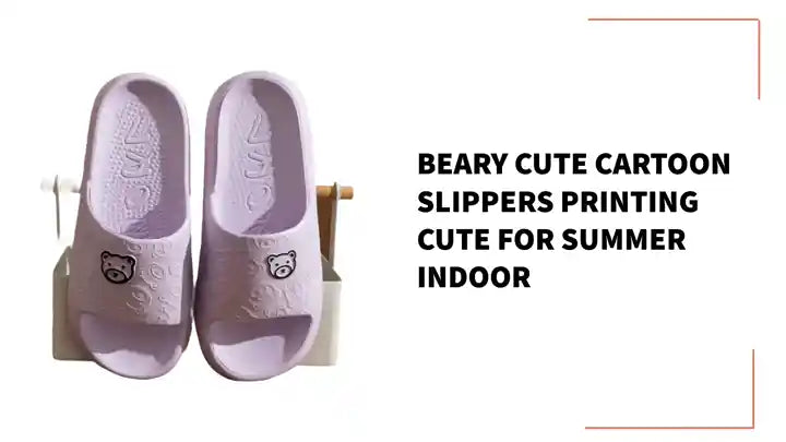 Beary Cute Cartoon Slippers Printing Cute For Summer Indoor